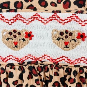 Bonnie Jean Cheetah Smocked dress sz 6X
